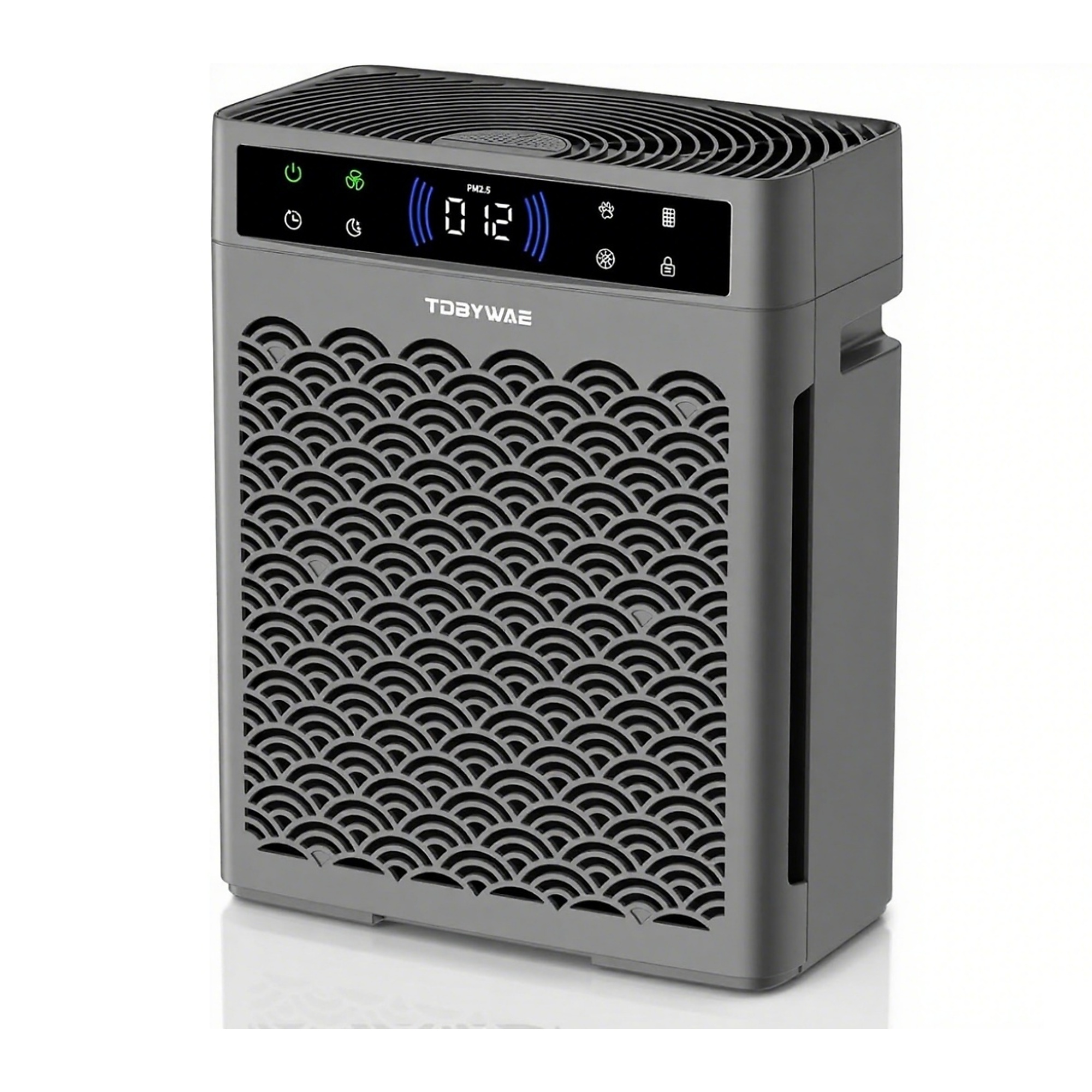 EdenDirect HEPA Air Purifier — 3000 Sq. Ft. Coverage, Air Quality Monitor, Timer, Pet Mode, Grey, Model# NTE-SHA0229USV01